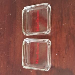 Marlboro Square Glass Ashtrays
